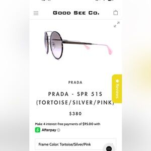 Prada Tortoise/Pink/Silver Sunglasses